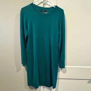 J. Crew Teal Long-Sleeve Sweater Dress